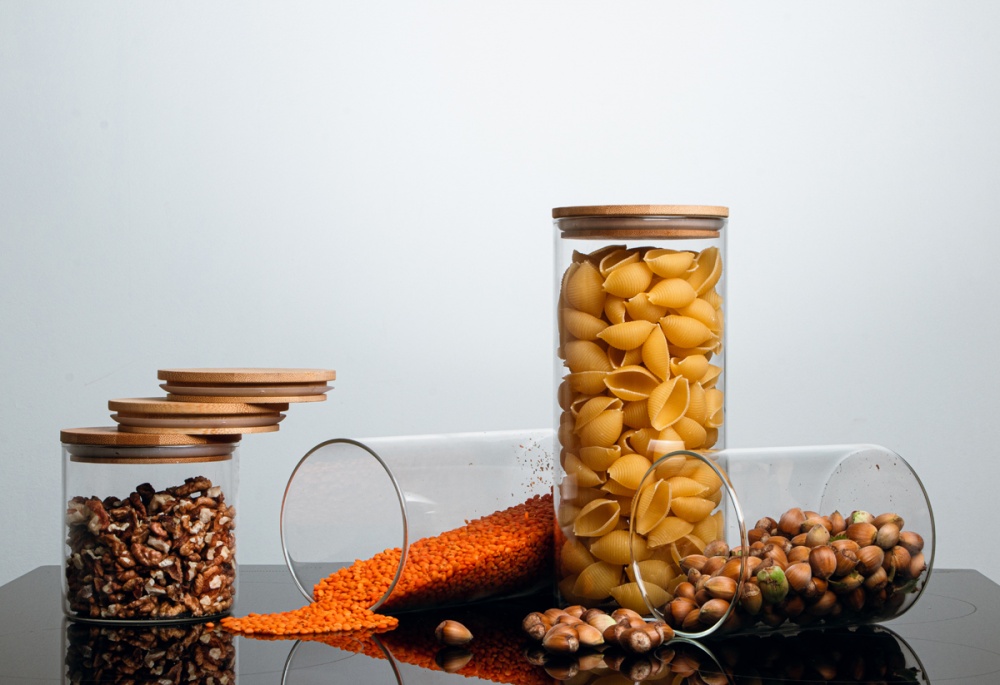 Ємність Vittora скляна з дерев'яною кришкою VT-7111 1100 мл