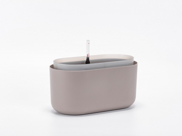 Вазон пластиковий Plastia з системою автополиву Tolita 30,5 см круглий 3,2 л сірий (1909773007) 