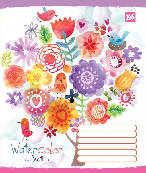 Комплект тетрадей Flower patterns 12 листов в клетку 25 шт. YES