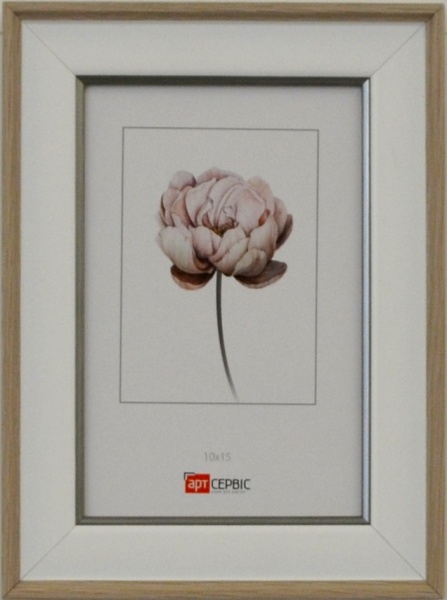 Рамка для фото Арт-Сервіс ЕА-01803 1 фото 10x15 см білий із бежевим 