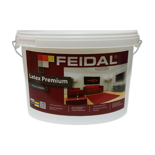 Краска акриловая Feidal Latex Premium глубокий мат белая 2,3л 