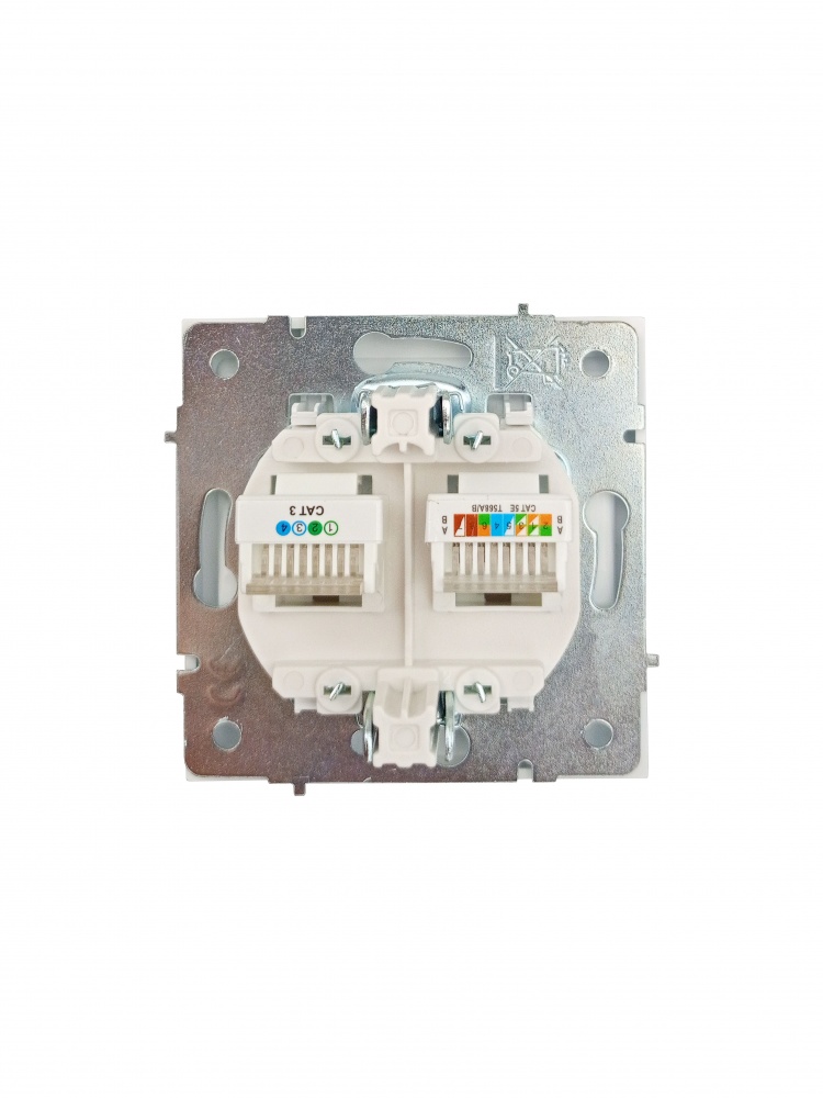 Механізм розетки комп'ютерна + телефонна HausMark Juna IP20 білий 7041-0288-143