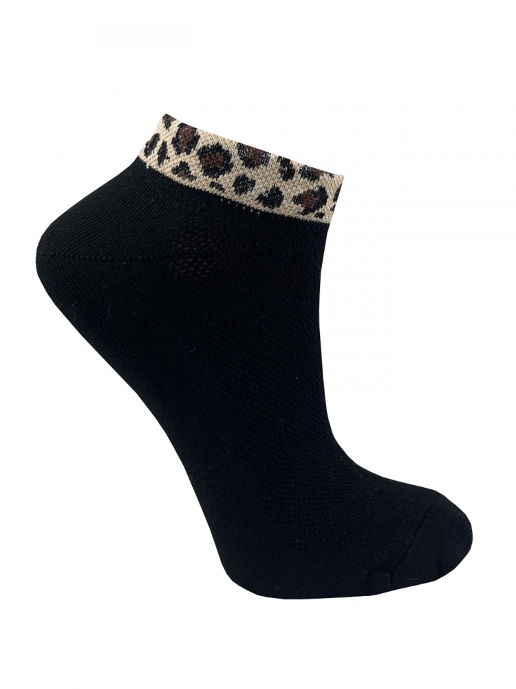 Шкарпетки жіночі Premier Socks Сітка з леопардовим принтом на борту р.23-25 чорний