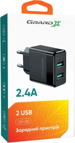 Зарядное устройство Grand-X CH-50 USB 5 В 2.4 A