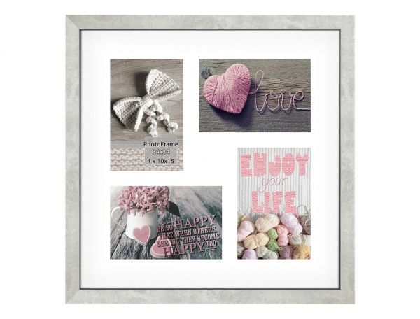 Фоторамка с паспарту SvitArt FKP-4-1913-4B 10x15 см бетон светлый 