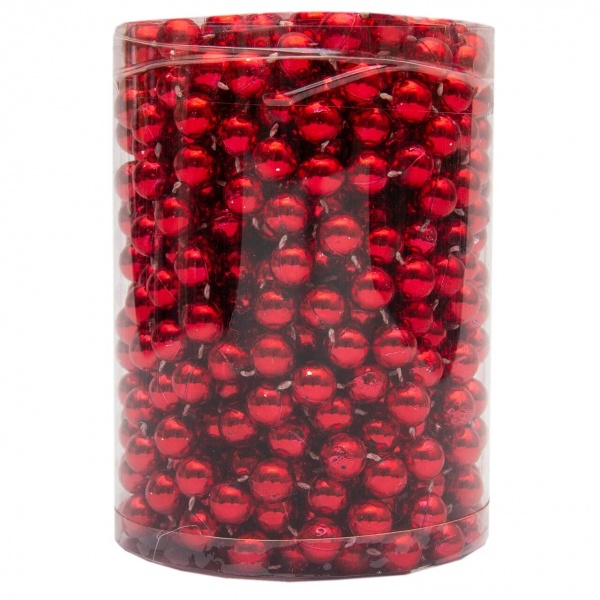 Намисто для ялинки червоне 10 мм х 8 м, 250034