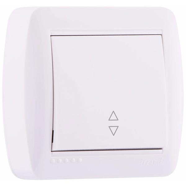 Вимикач прохідний одноклавішний Lezard Demet без підсвітки 10 А 250В IP20 білий 711-0200-105