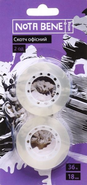 Клейкая лента 18 мм х 36 м 2 шт. Nota Bene