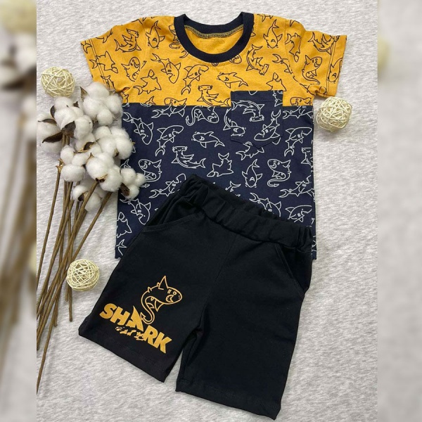 Костюм для хлопчиків Blanka Акули р.116 жовтий 12654 
