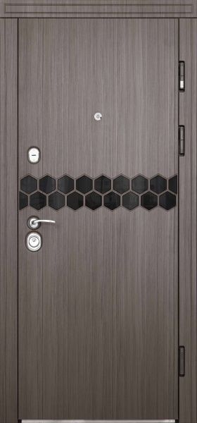 Двері вхідні Abwehr АП2-391 086П (БТ) + пластик Kale257/Kale252 бетон темний 2050х860мм праві