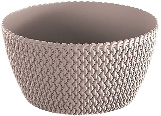 Кашпо пластикове Prosperplast Splofy Low круглий 3,8л мокко (25975-7529) 