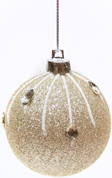 Куля новорічна Крапельки золотистий