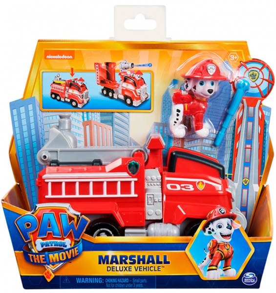 Игровой набор Spin Master Щенячий патруль в кино: автомобиль де-люкс с водителем Маршал SM16776/6083 