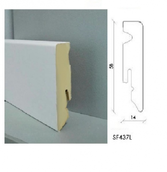 Плинтус FN Neuhofer Holz PAINT-ON MDF SF437L белый 14х58х2400 мм 