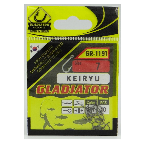 Крючки Gladiator №2 10 шт. Keiryu 1191 bn
