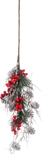Гілочка декоративна сосни з ягодами і шишками RS1Z2208 76 см 