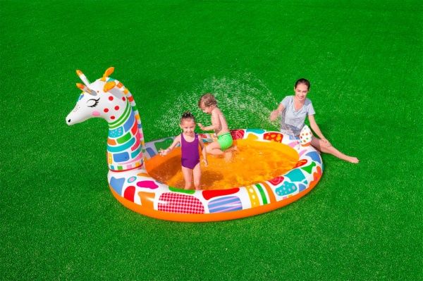 Бассейн надувной Bestway с брызгалкой Жираф 266x157x127 см