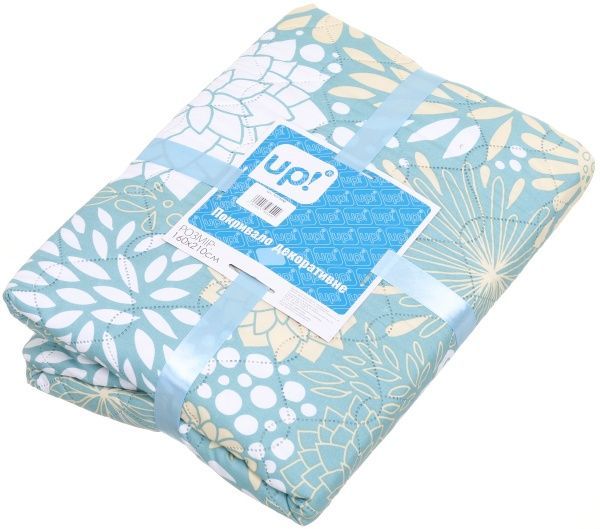Покрывало Цветы 160x210 см UP! (Underprice) бирюзовый 