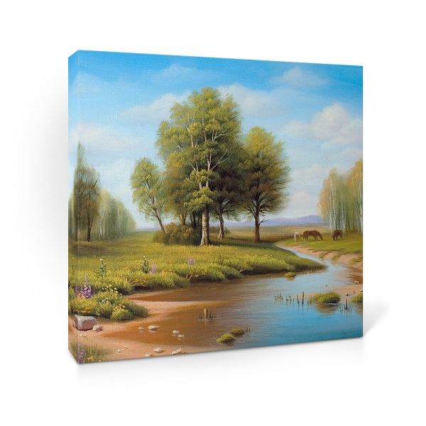 Репродукция Деревенский пейзаж 48x48 см i_48_00028 