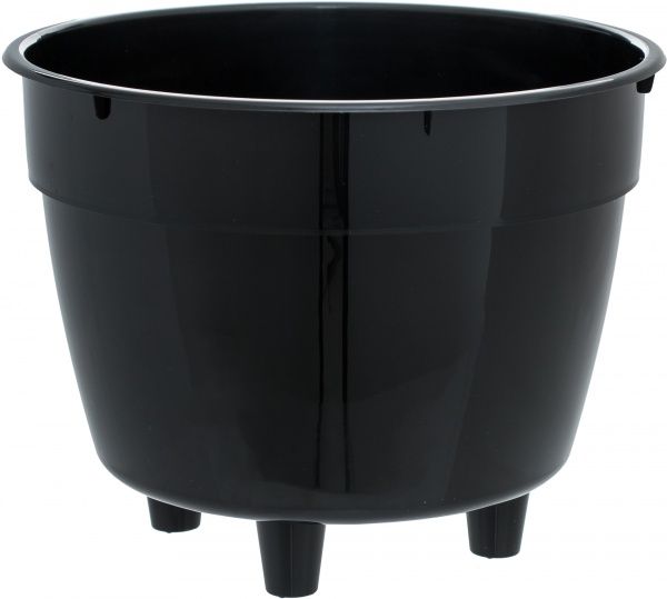 Горшок пластиковый Santino Асти круглый 4л золотистый/черный 