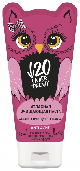 Паста Lirene Under Twenty Pink detox очищающая глиняная 150 мл