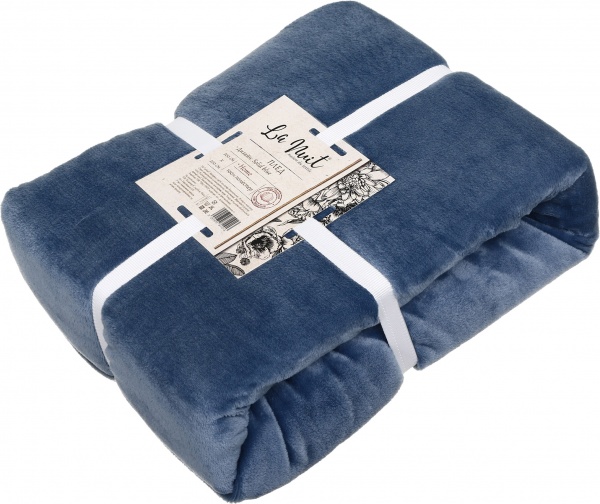 Плед из микрофибры Frannel Solid blue 220x200 см синий La Nuit 
