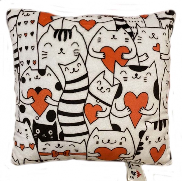 Подушка декоративная Cat's family 28x28 см слоновая кость Анна 