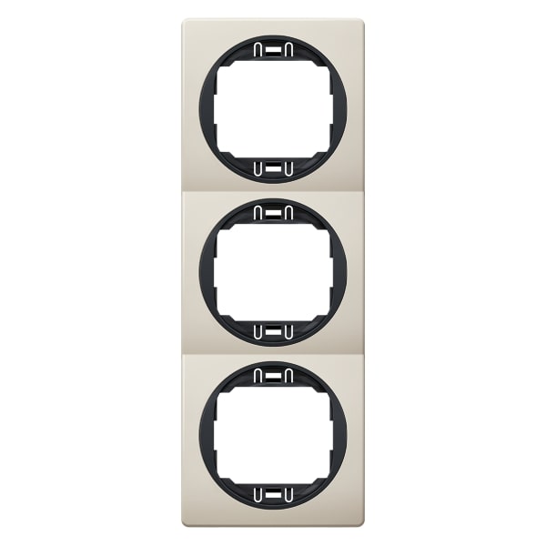 Рамка тримісна Aling-Conel Eon вертикальна бежевий/чорний E6713.9E