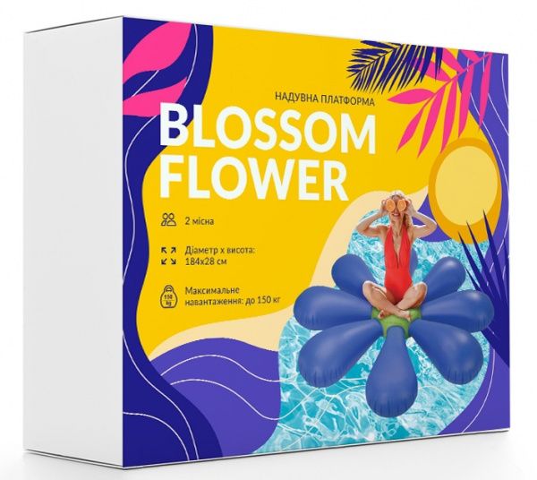Матрац надувний Кемпінг Blossom flower 184х184 см синій