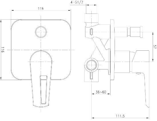 Смеситель для ванны Imprese Breclav VR-10245WZ
