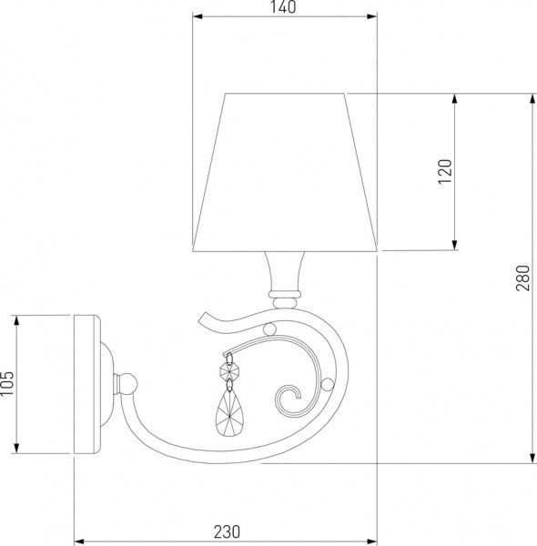 Бра Strotskis Incanto 60069/1 1x40 Вт E14 серебряный 