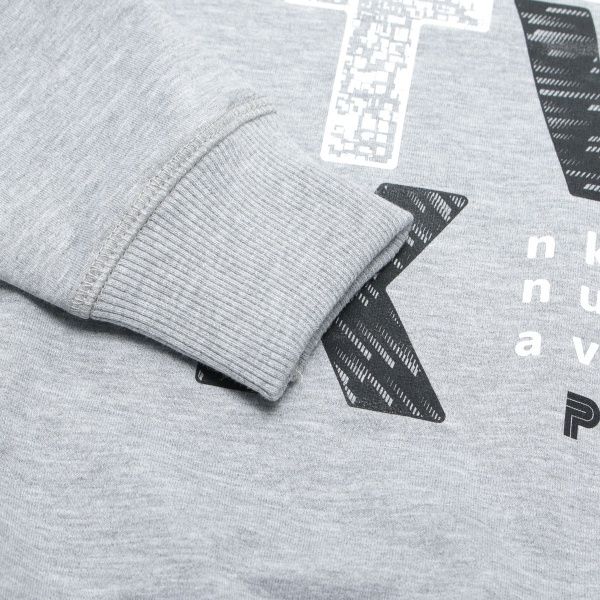 Свитшот Маленькие люди 5 р.140 серый меланж 