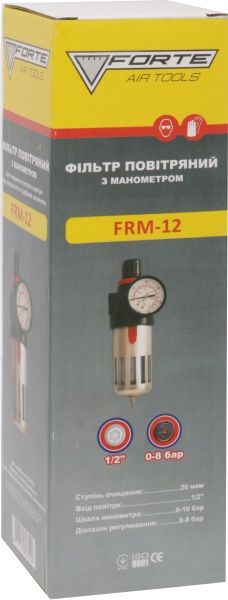 Пневматичний фільтр-редуктор з манометром Forte FRM-12