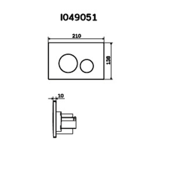 Кнопка смыва AM.PM пневматическая I049051 Pro L