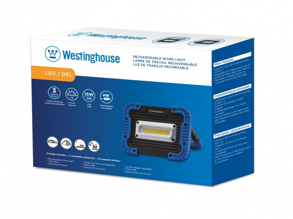 Фонарь прожекторный Westinghouse WF57N-CB 15W COB LED + microUSB кабель в комплекте черный с синим