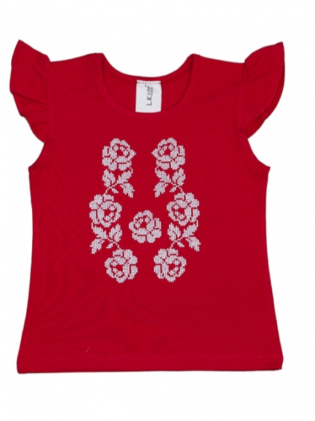 Вышиванка для девочек Luna Kids Розы р.128 красный 