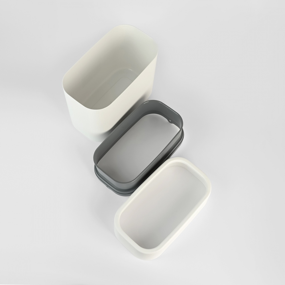 Відро для сміття МВМ 10 л білий/сірий BIN-24 10L WHITE/GRAY