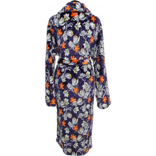 Халат домашний La Nuit Цветы р. S синий с принтом 