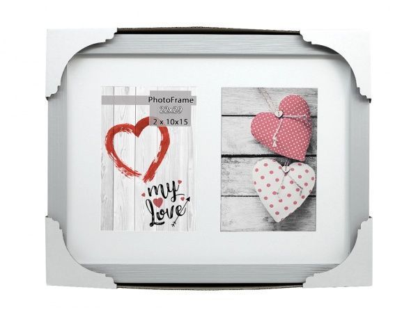 Фоторамка с паспарту SvitArt FKP-2-1913-7B 10x15 см светло-серый 