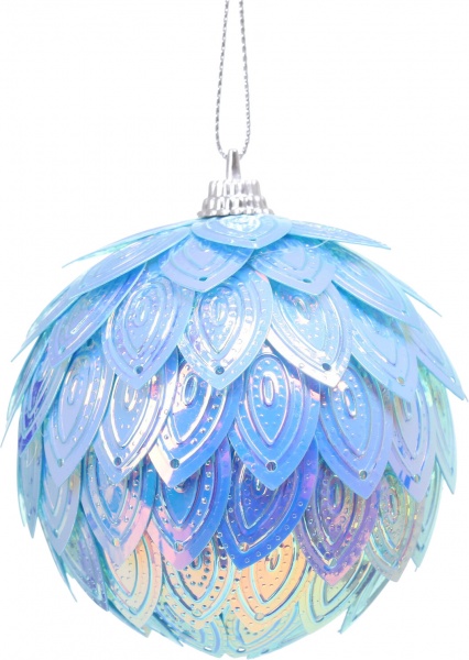 Ялинкова іграшка в форме шара с пайетками в ассортименте 8 см CAA125130 