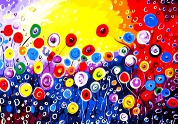 Набір для творчості зі стразами на підрамнику Квітковий танок 40x50 см 189084 Діамантові ручки 