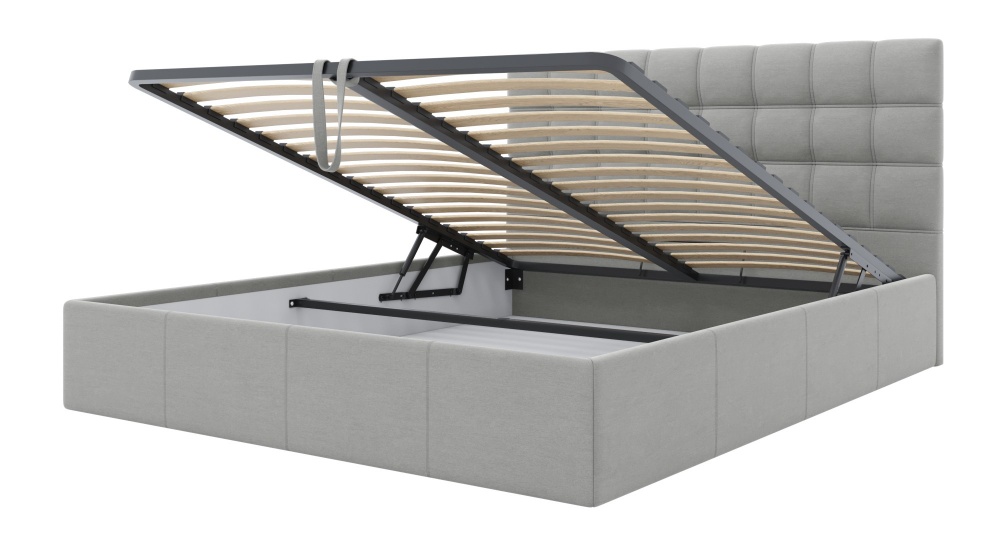 Кровать с подъемным механизмом SOFYNO Дакота Balaton 91 Silver 160x200 см светло-серый