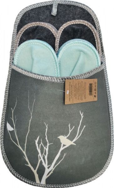 Набор тапочек La Nuit Nature для гостей р. one size голубой с серым 4 пары 