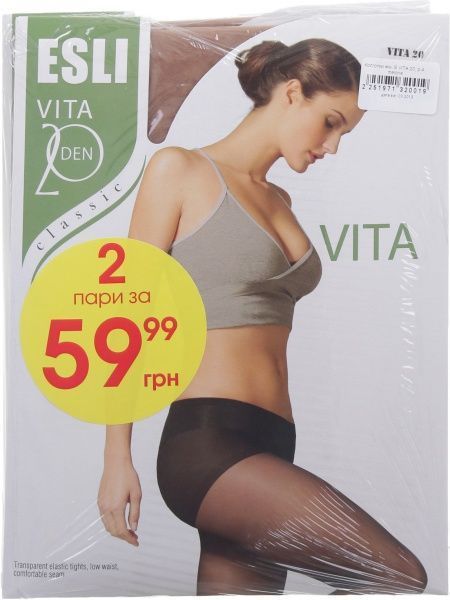 Колготки женские ESLI Vita р. 4 светло-бежевый 2 шт. 