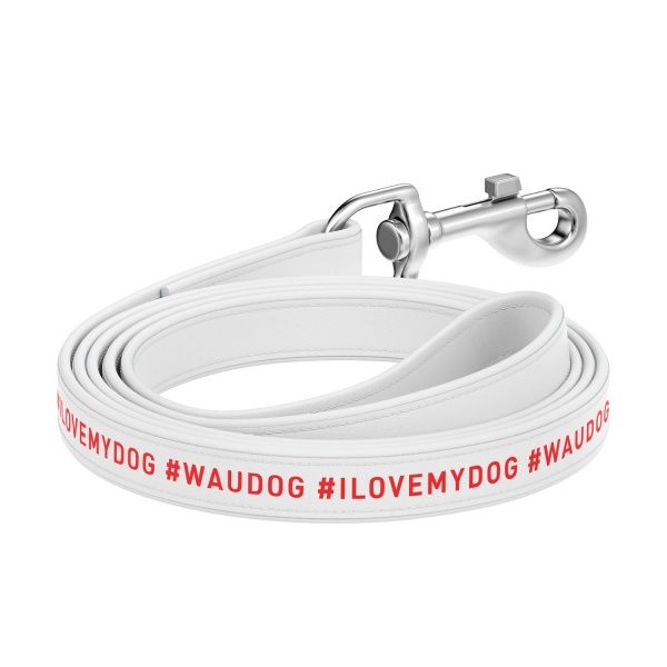 Повідець WAUDOG I Love My Dog 1,8х122 см білий