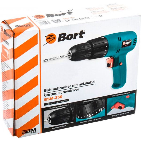 Шуруповерт сетевой Bort BSM-250 98295641