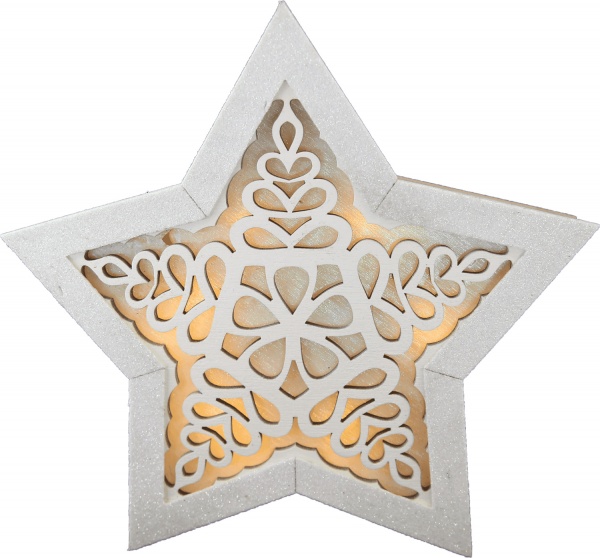 Украшение новогоднее Звездочка ажурная 20 см золотой 1220222