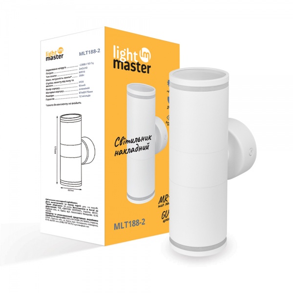 Світильник точковий MLT188-2 MR16 35 Вт GU10 білий LightMaster MLT188-2 MR16/GU10