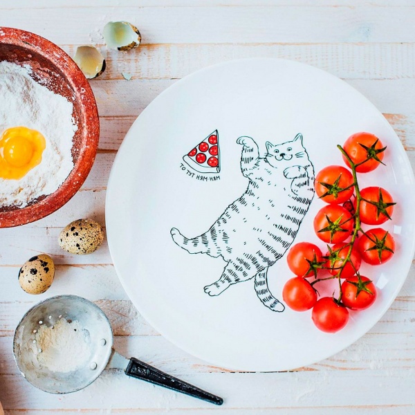Тарілка «Кіт з піцою» 25 см Orner