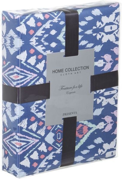 Комплект постельного белья Ornaments семейный синий с бирюзовым 